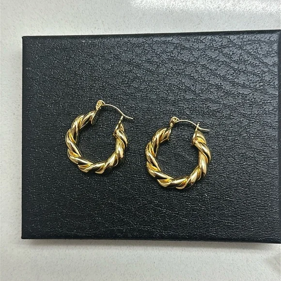 Gold Plated Hoop Earrings - Picture 2 of 2